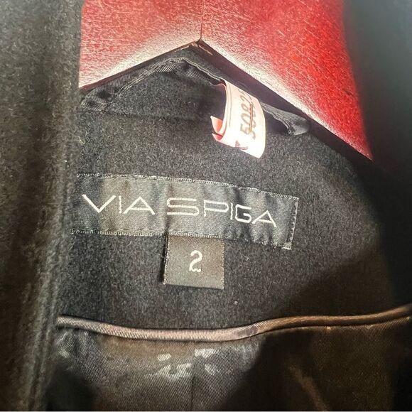 Via spiga wool peacoat button up, leather closures - Picture 6 of 8